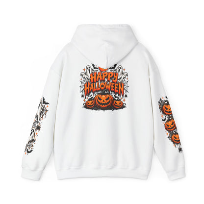 Halloween Hoodie — "Happy Halloween" Pumpkin & Ghost Graphic