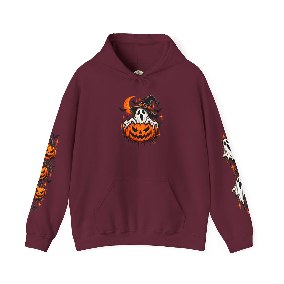 Halloween Hoodie — "Happy Halloween" Pumpkin & Ghost Graphic