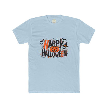 Halloween Pumpkin Tee — "Happy Halloween" Jack-O'-Lantern Crew Shirt