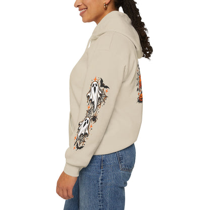 Halloween Hoodie — "Happy Halloween" Pumpkin & Ghost Graphic