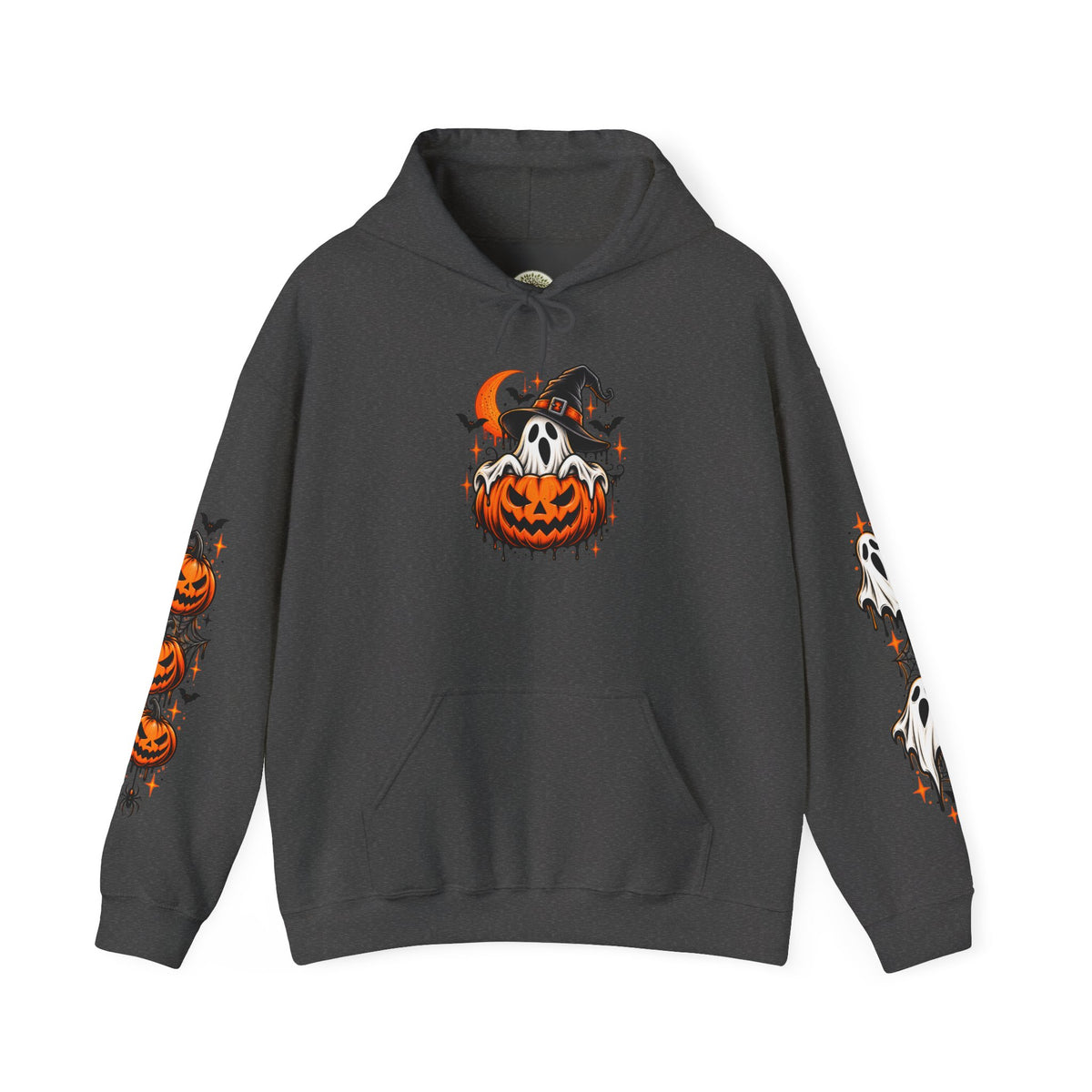 Halloween Hoodie — "Happy Halloween" Pumpkin & Ghost Graphic