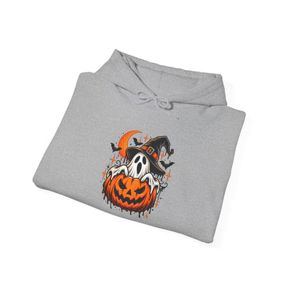 Halloween Hoodie — "Happy Halloween" Pumpkin & Ghost Graphic