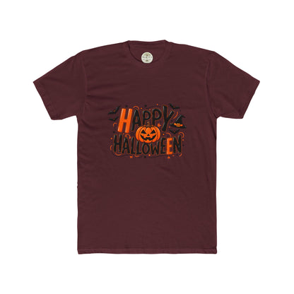 Halloween Pumpkin Tee — "Happy Halloween" Jack-O'-Lantern Crew Shirt