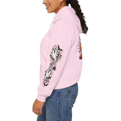 Halloween Hoodie — "Happy Halloween" Pumpkin & Ghost Graphic