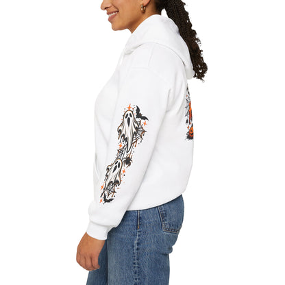 Halloween Hoodie — "Happy Halloween" Pumpkin & Ghost Graphic