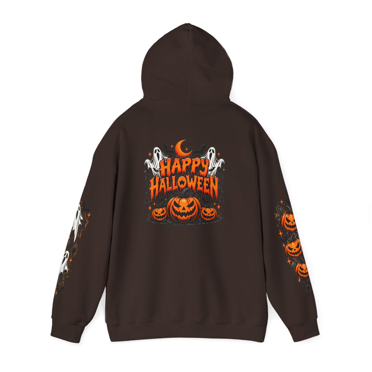 Halloween Hoodie — "Happy Halloween" Pumpkin & Ghost Graphic