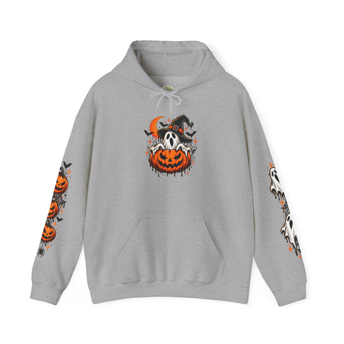 Halloween Hoodie — "Happy Halloween" Pumpkin & Ghost Graphic