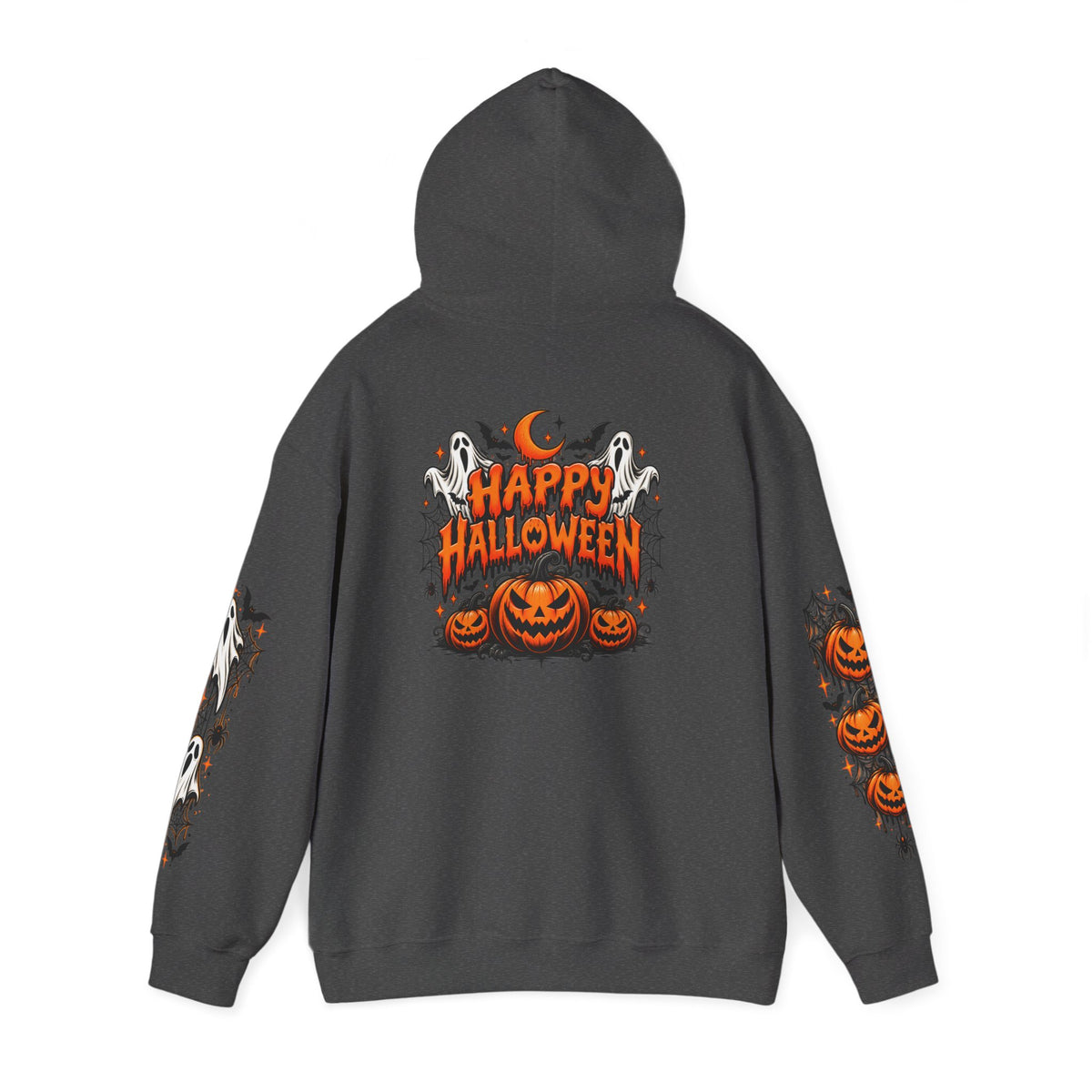 Halloween Hoodie — "Happy Halloween" Pumpkin & Ghost Graphic