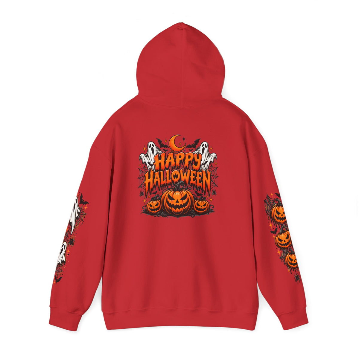 Halloween Hoodie — "Happy Halloween" Pumpkin & Ghost Graphic