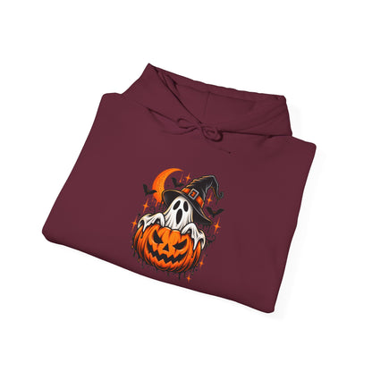 Halloween Hoodie — "Happy Halloween" Pumpkin & Ghost Graphic