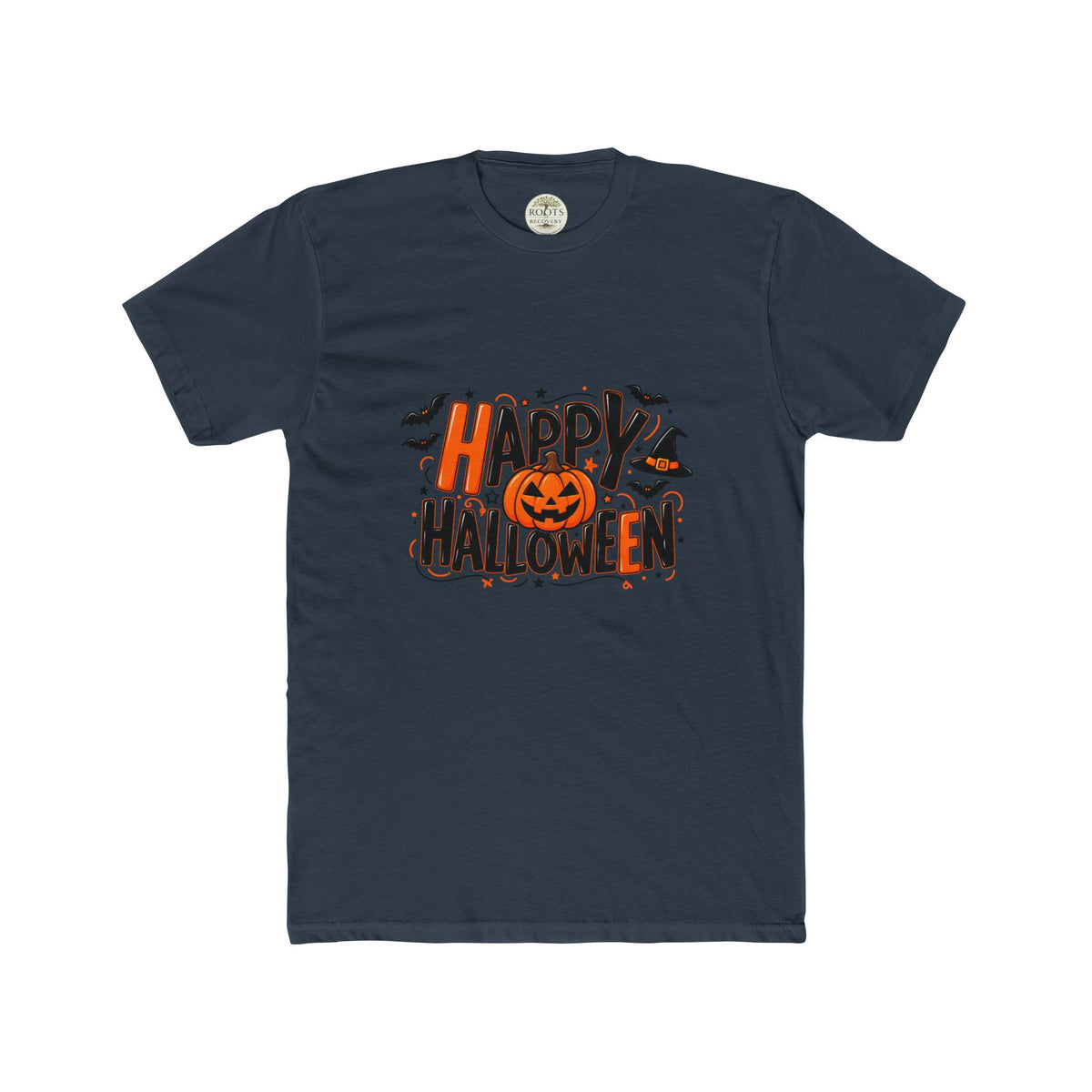Halloween Pumpkin Tee — "Happy Halloween" Jack-O'-Lantern Crew Shirt