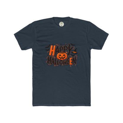 Halloween Pumpkin Tee — "Happy Halloween" Jack-O'-Lantern Crew Shirt