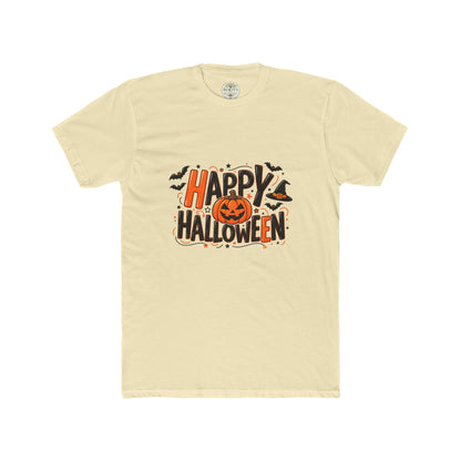 Halloween Pumpkin Tee — "Happy Halloween" Jack-O'-Lantern Crew Shirt