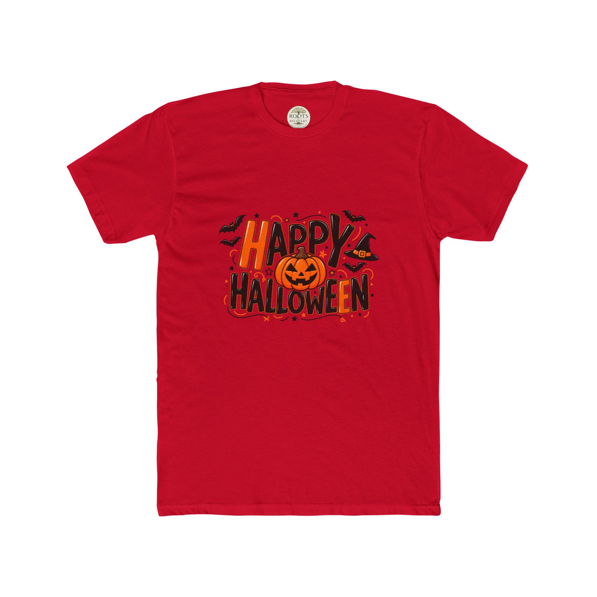 Halloween Pumpkin Tee — "Happy Halloween" Jack-O'-Lantern Crew Shirt
