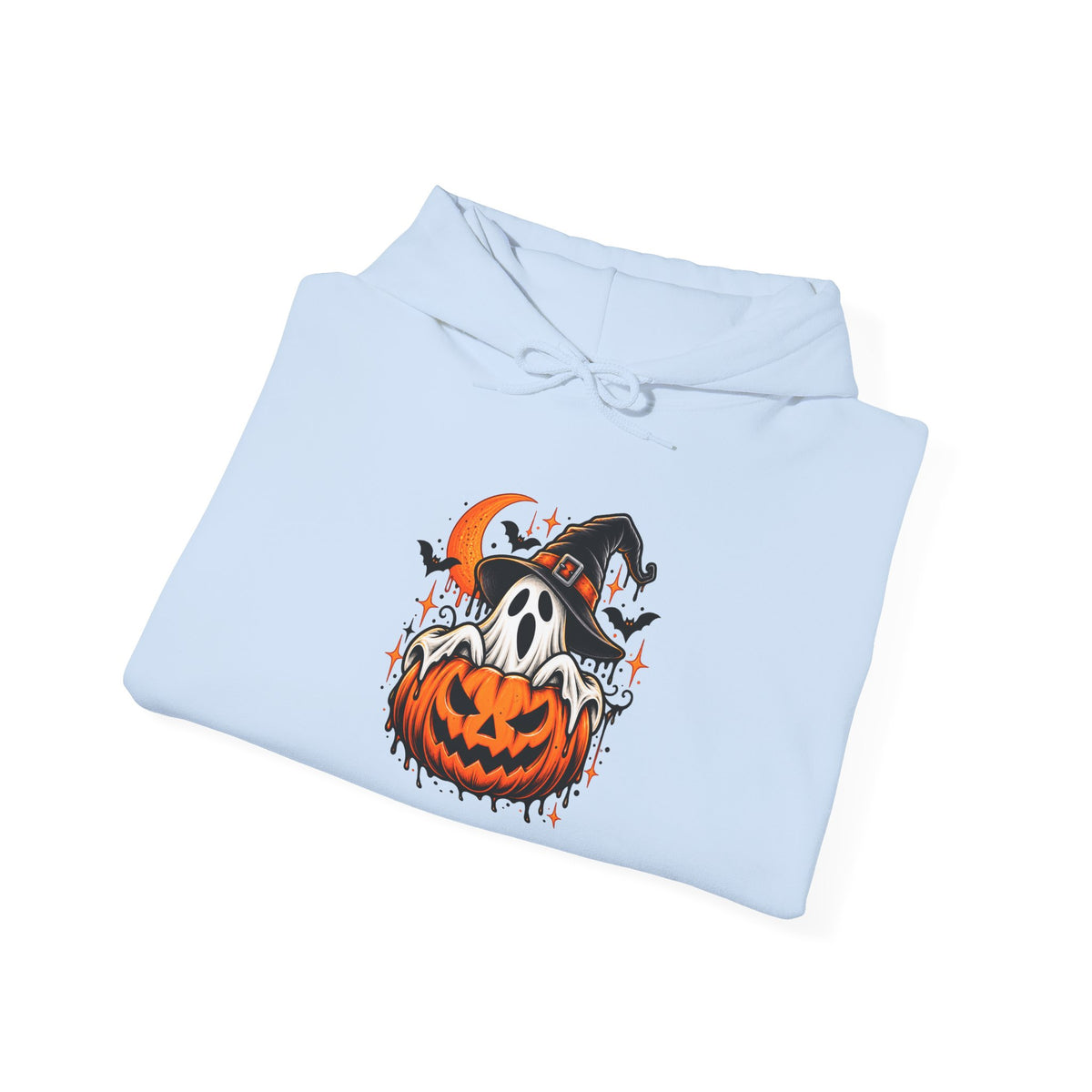 Halloween Hoodie — "Happy Halloween" Pumpkin & Ghost Graphic