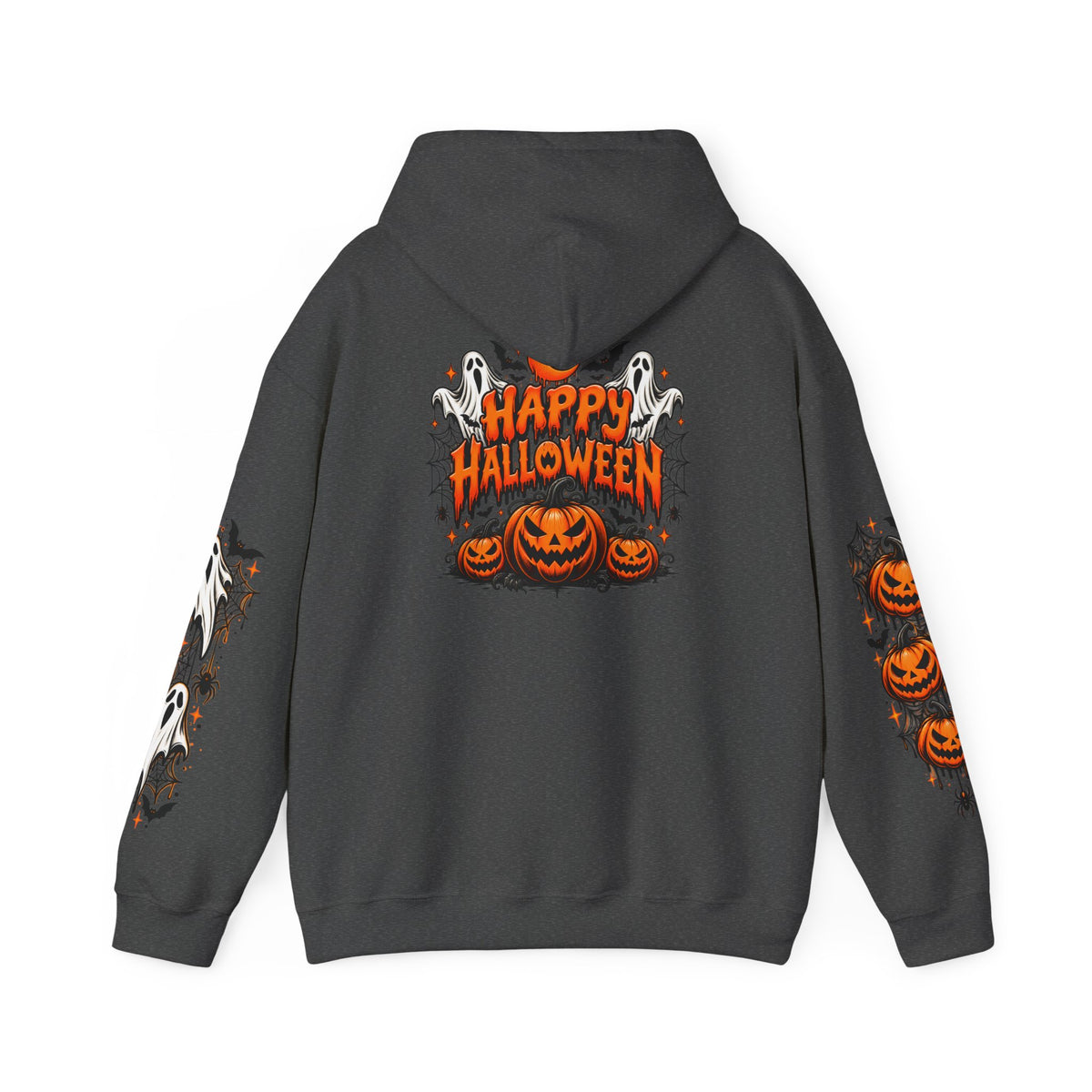 Halloween Hoodie — "Happy Halloween" Pumpkin & Ghost Graphic