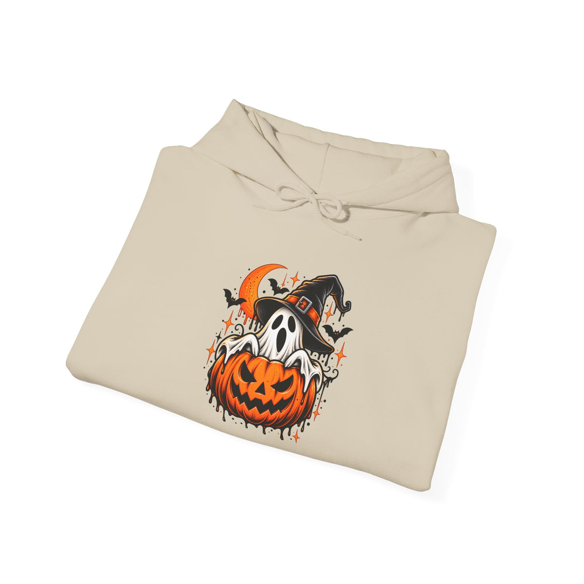 Halloween Hoodie — "Happy Halloween" Pumpkin & Ghost Graphic