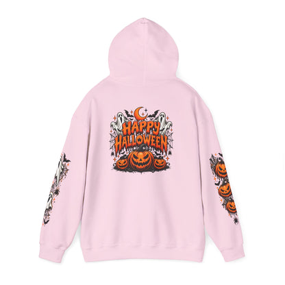 Halloween Hoodie — "Happy Halloween" Pumpkin & Ghost Graphic
