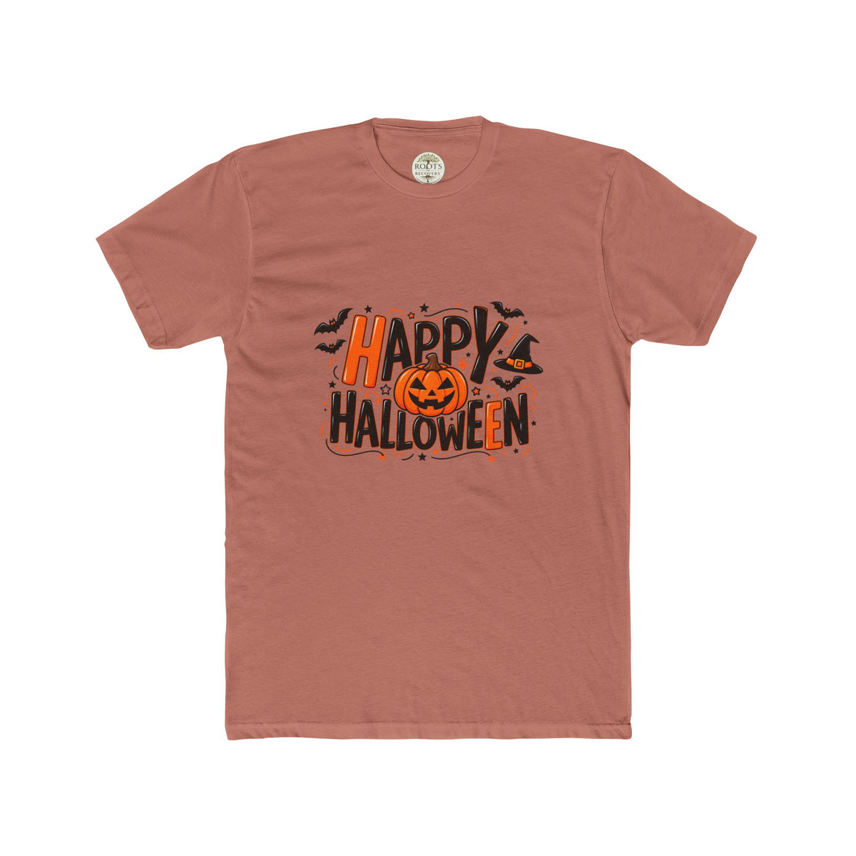 Halloween Pumpkin Tee — "Happy Halloween" Jack-O'-Lantern Crew Shirt