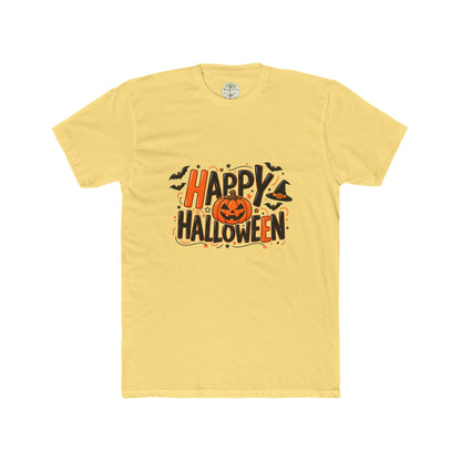 Halloween Pumpkin Tee — "Happy Halloween" Jack-O'-Lantern Crew Shirt