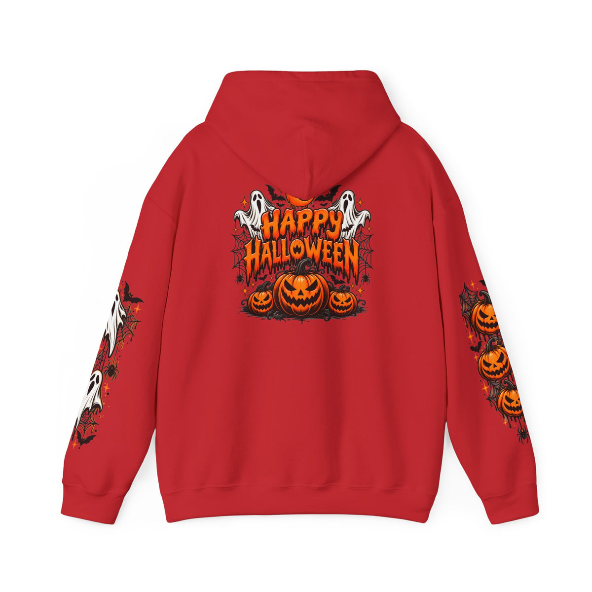 Halloween Hoodie — "Happy Halloween" Pumpkin & Ghost Graphic