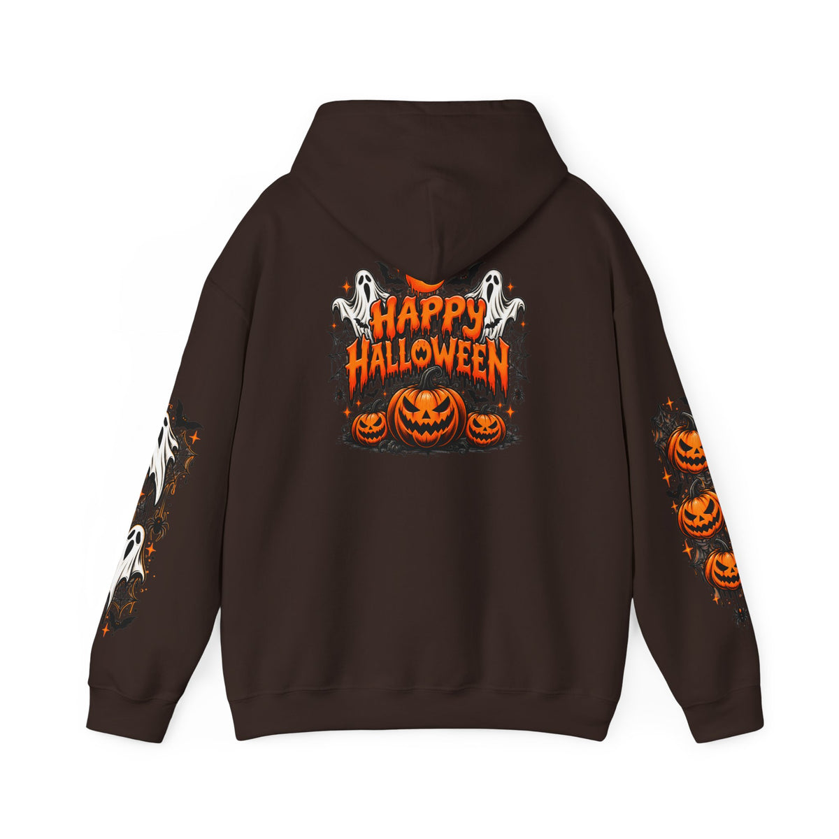 Halloween Hoodie — "Happy Halloween" Pumpkin & Ghost Graphic