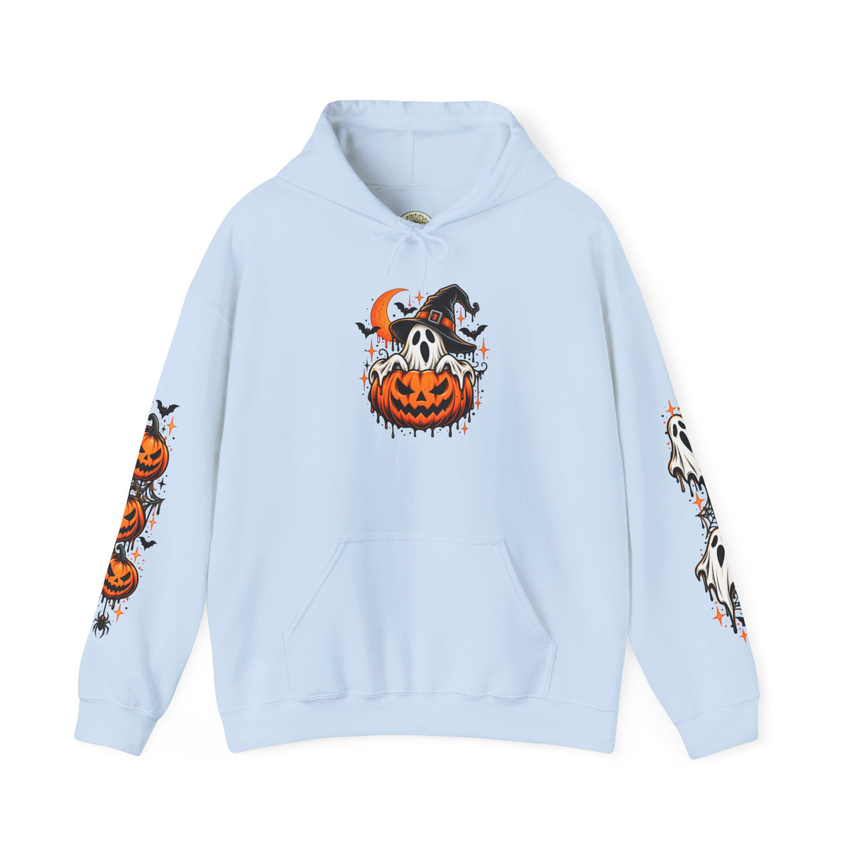 Halloween Hoodie — "Happy Halloween" Pumpkin & Ghost Graphic