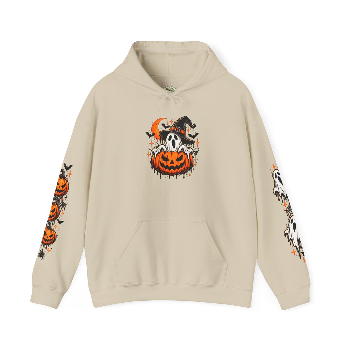 Halloween Hoodie — "Happy Halloween" Pumpkin & Ghost Graphic