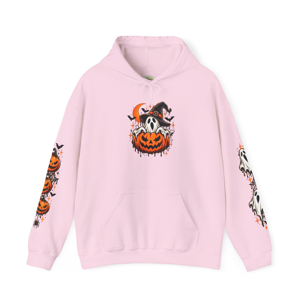 Halloween Hoodie — "Happy Halloween" Pumpkin & Ghost Graphic