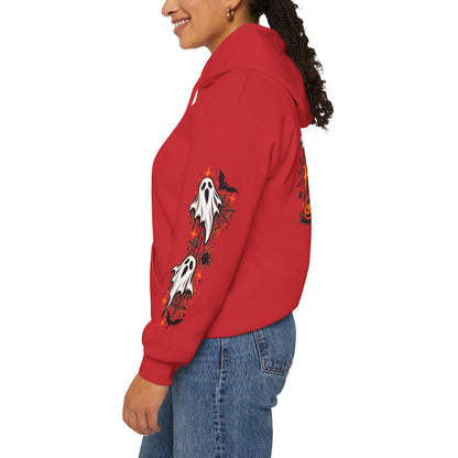 Halloween Hoodie — "Happy Halloween" Pumpkin & Ghost Graphic