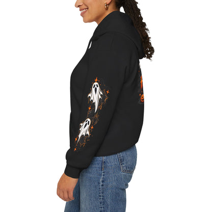 Halloween Hoodie — "Happy Halloween" Pumpkin & Ghost Graphic