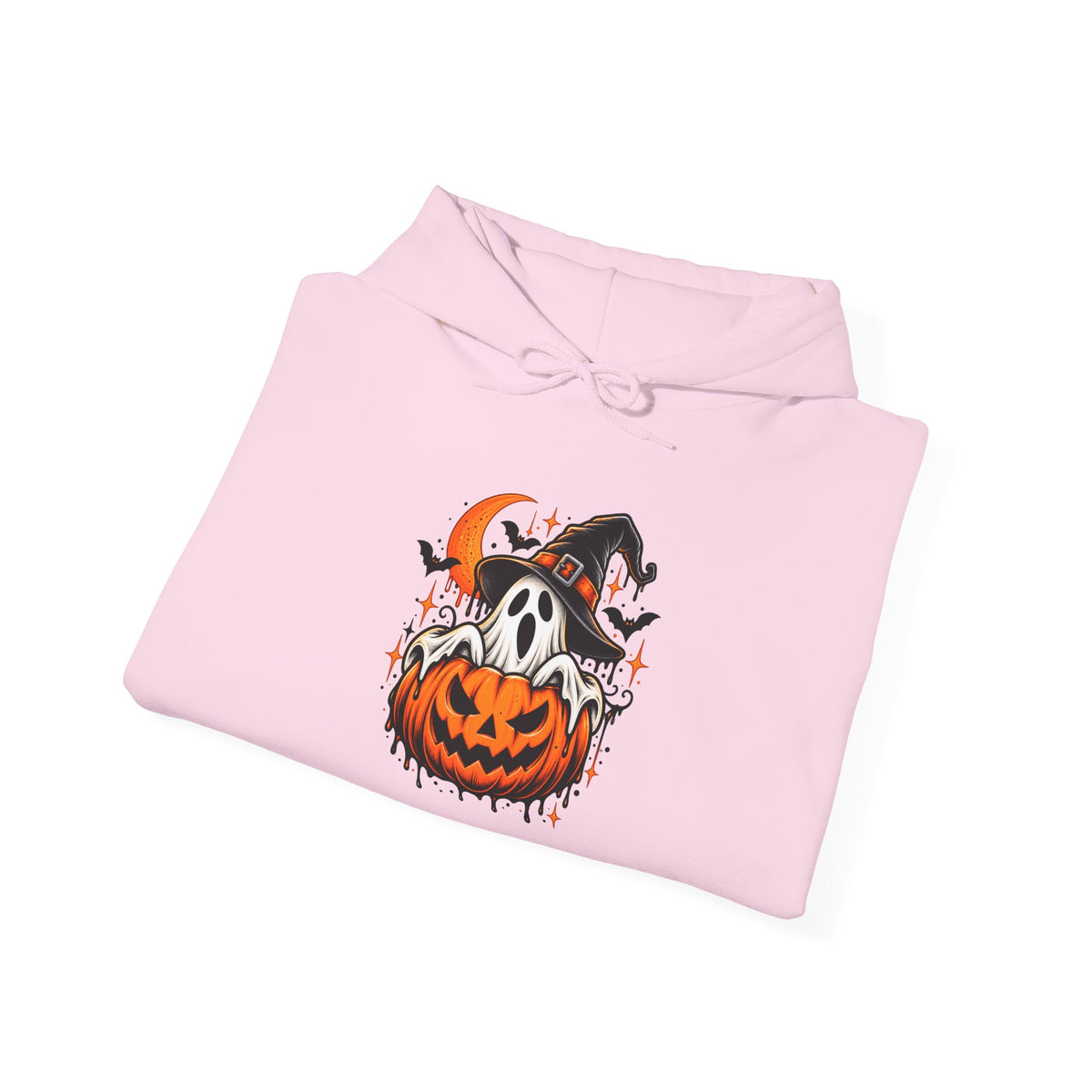 Halloween Hoodie — "Happy Halloween" Pumpkin & Ghost Graphic