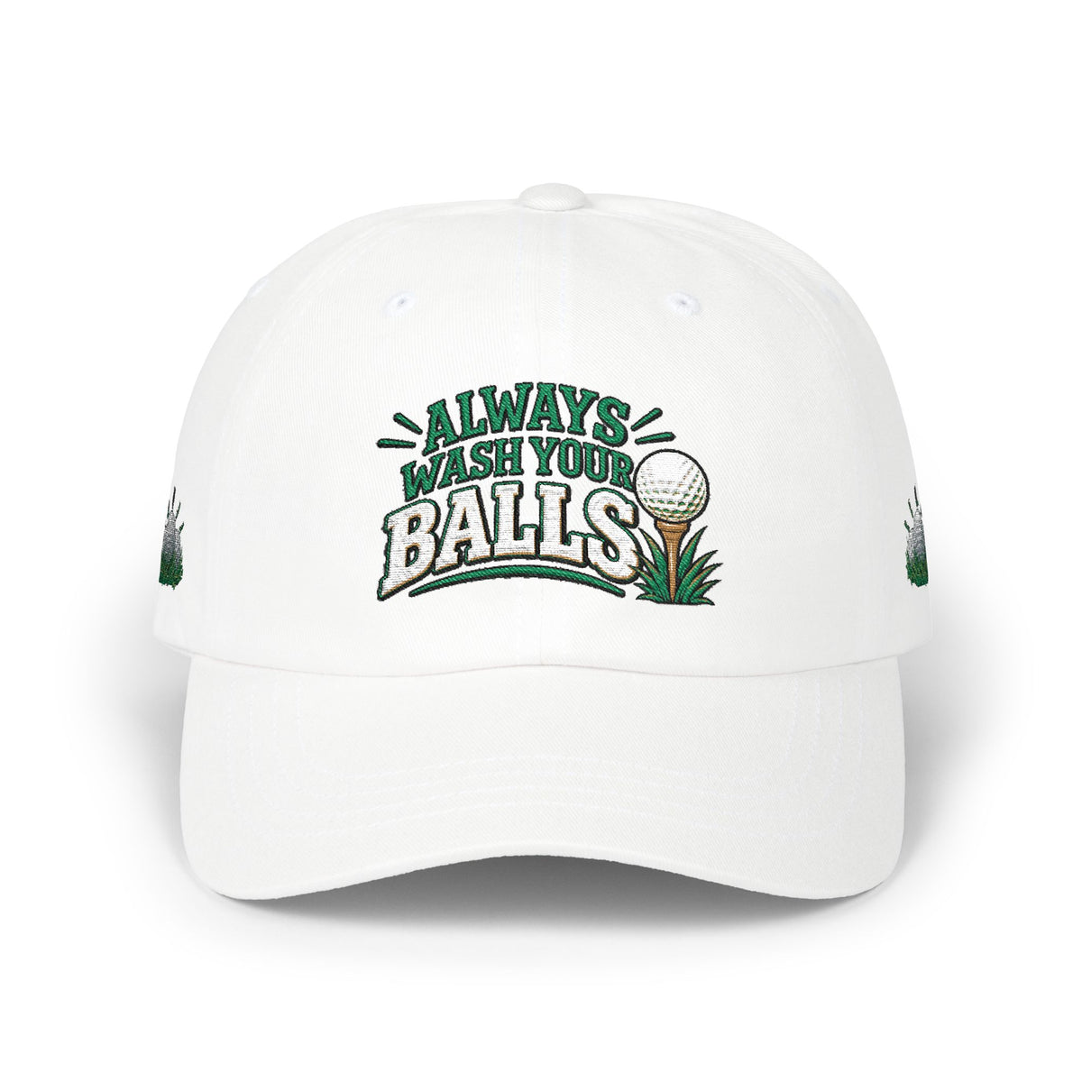 Golf Dad Cap – Embroidered “Always Wash Your Balls” Vintage Golf Hat