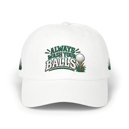 Golf Dad Cap – Embroidered “Always Wash Your Balls” Vintage Golf Hat
