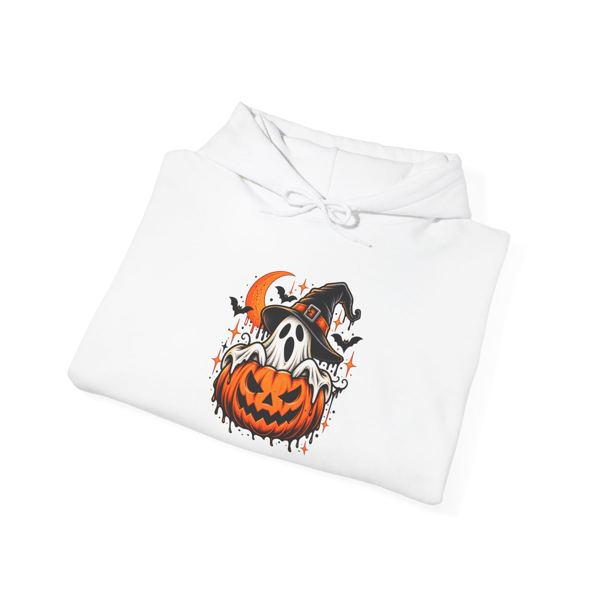 Halloween Hoodie — "Happy Halloween" Pumpkin & Ghost Graphic