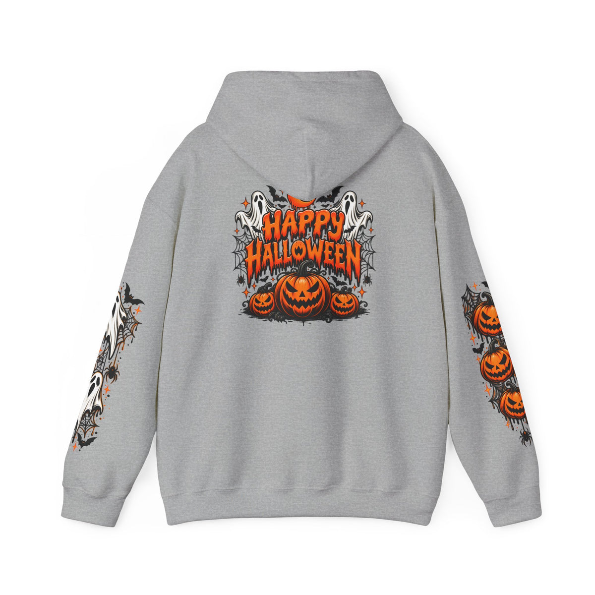 Halloween Hoodie — "Happy Halloween" Pumpkin & Ghost Graphic